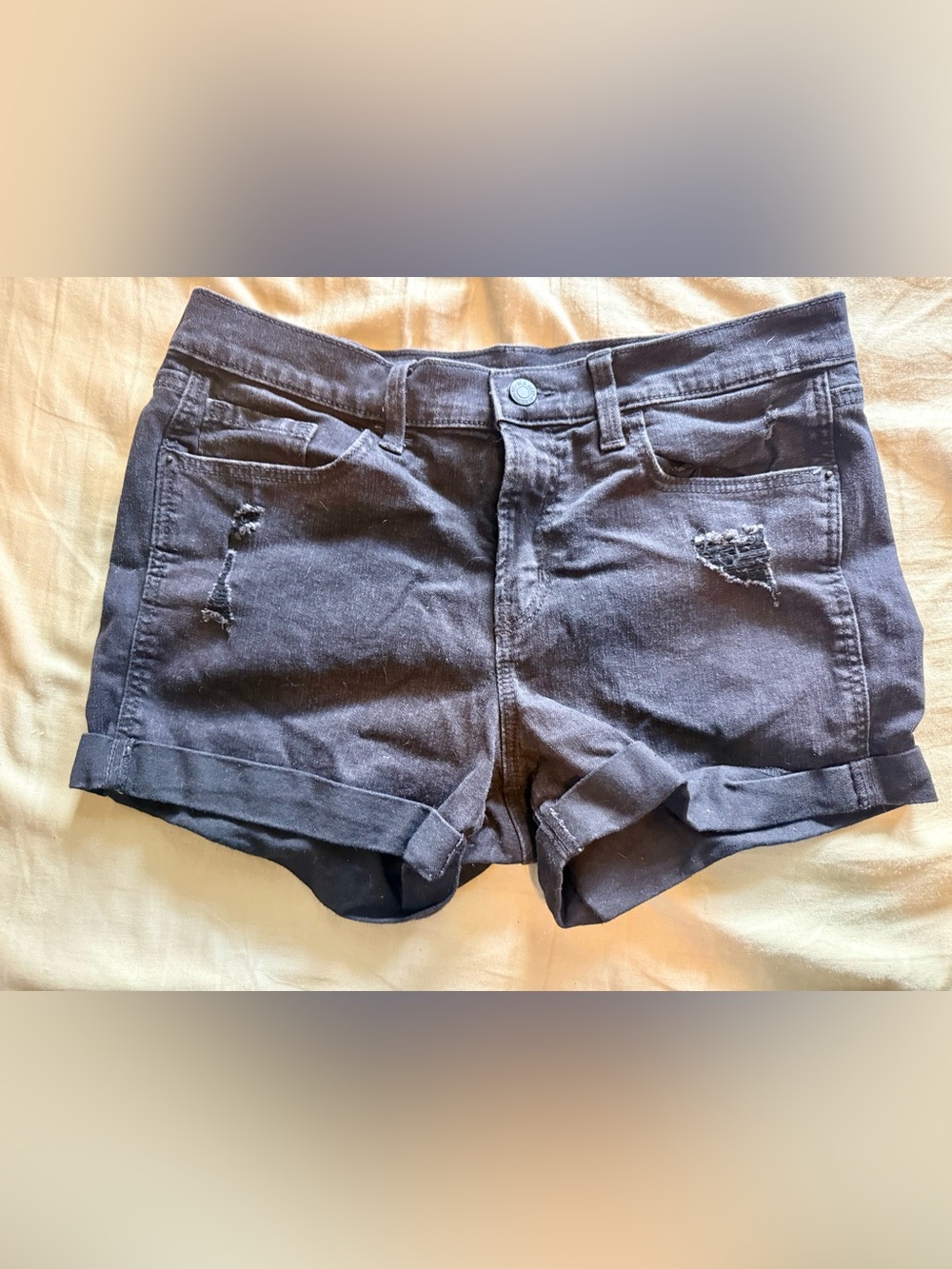 Old Navy Black Roll-Cuff Women's Denim Shorts
